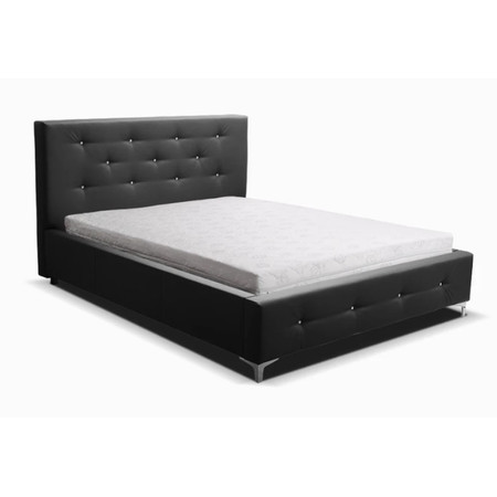 Čalouněná postel AGNES černá rozměr 140x200 cm TT-FURNITURE