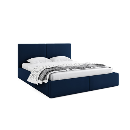 Čalouněná postel HILTON 160x200 cm Modrá BMS