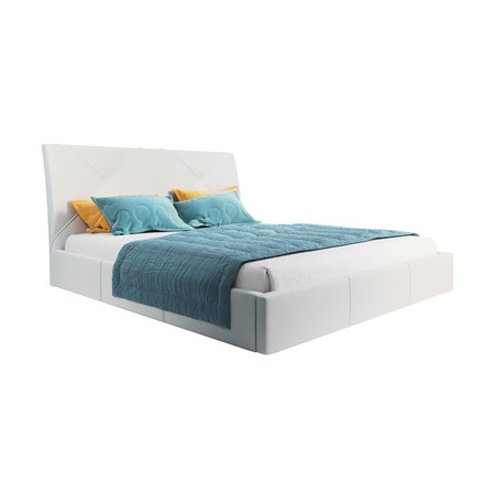 Čalouněná postel KARO rozměr 140x200 cm Bílá eko-kůže TT-FURNITURE