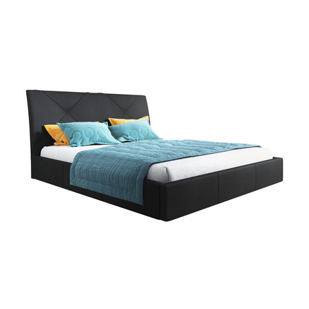 Čalouněná postel KARO rozměr 160x200 cm Černá eko-kůže TT-FURNITURE