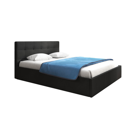 Čalouněná postel LAURA rozměr 120x200 cm Černá eko-kůže TT-FURNITURE