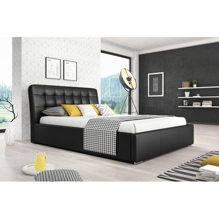 Čalouněná postel MALAGA černá rozměr 180x200 cm TT-FURNITURE