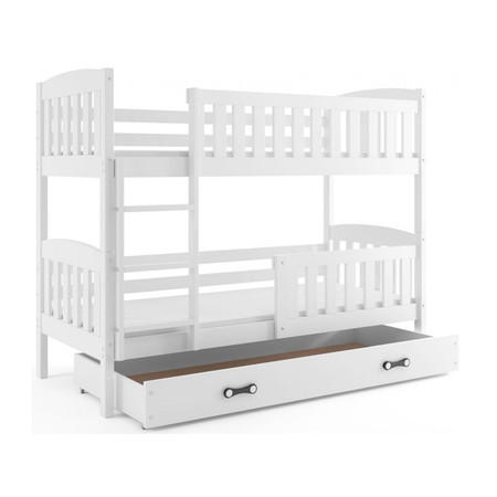 Dětská patrová postel KUBUS s úložným prostorem 80x190 cm - bílá Bílá BMS