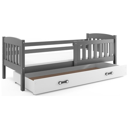 Dětská postel KUBUS s úložným prostorem 80x190 cm - grafit Bílá BMS