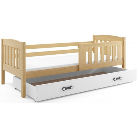 Dětská postel KUBUS s úložným prostorem 90x200 cm - borovice Bílá BMS