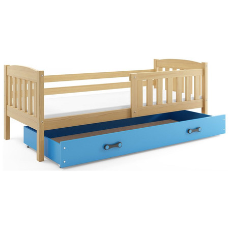 Dětská postel KUBUS s úložným prostorem 90x200 cm - borovice Modrá BMS
