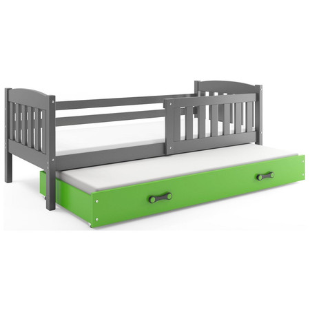 Dětská postel KUBUS s výsuvnou postelí 80x190 cm - grafit Zelená BMS