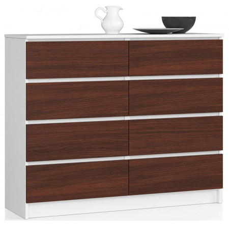 Komoda K120 8SZ bílá/wenge Akord