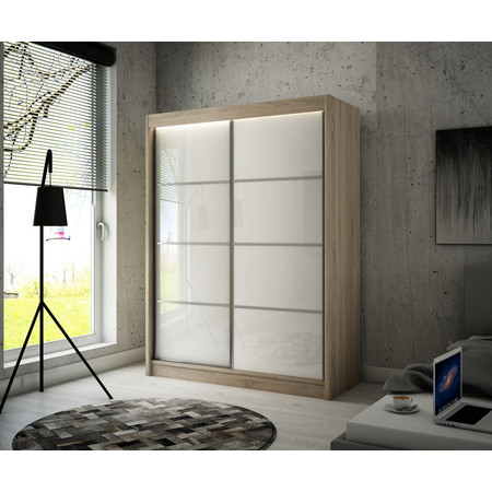 Kvalitní Šatní Skříň Peak III 250 cm Bílá Dub Sonoma Furniture