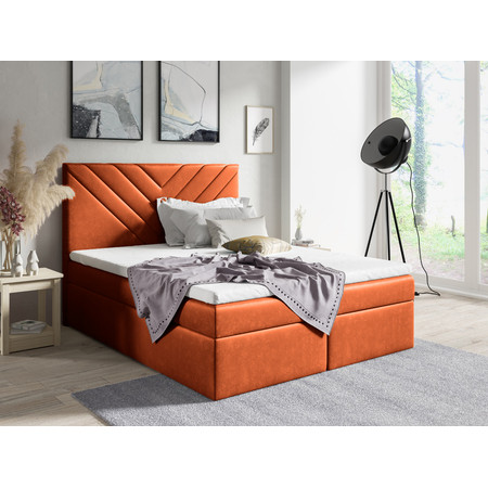 Postel 70 GARD 200x200 cm s úložným prostorem Oranžová SG-nábytek