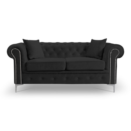 Rozkládací pohovka Roma Chesterfield II Černá BOLIVAR