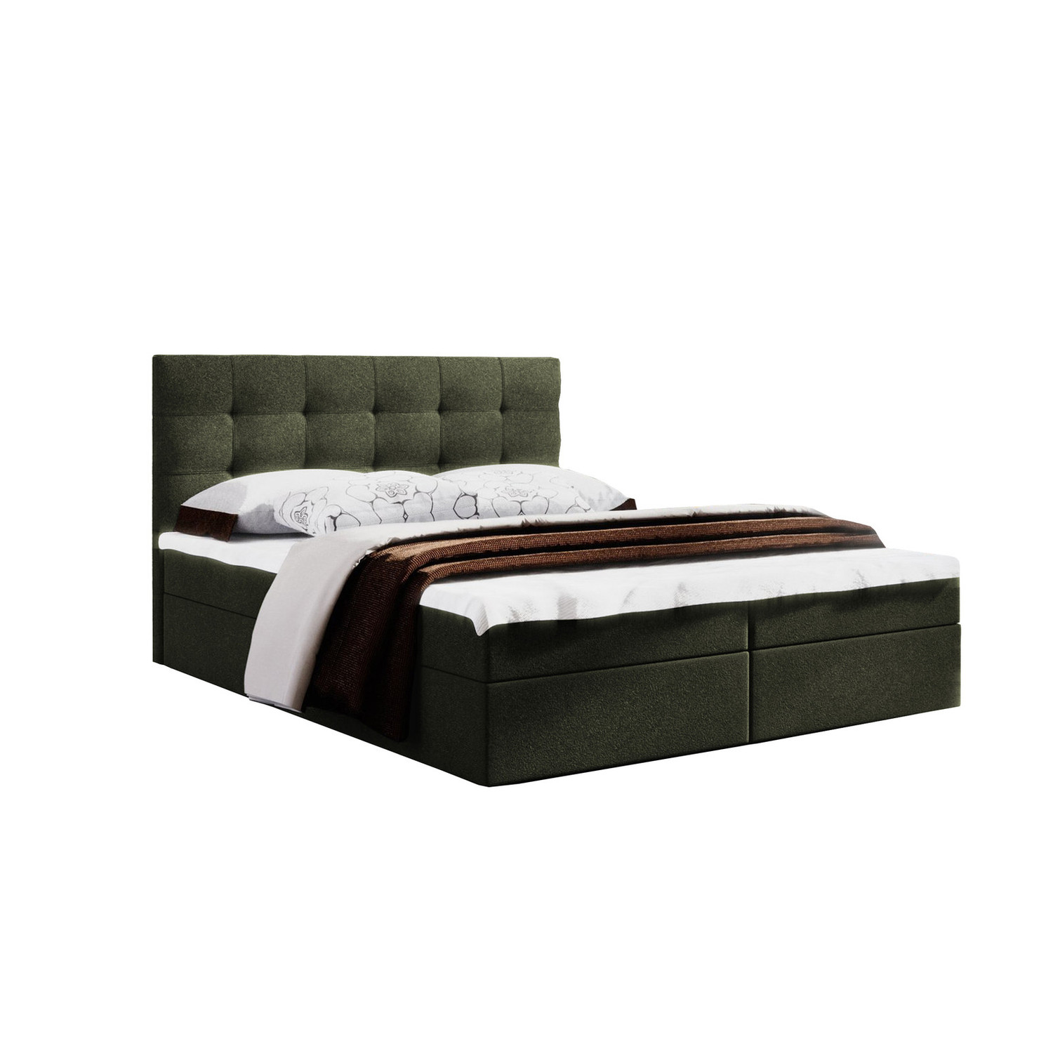 Postel 52 MISSISSIPPI 140x200 cm s úložným prostorem Tmavě zelená Signal-nabytek