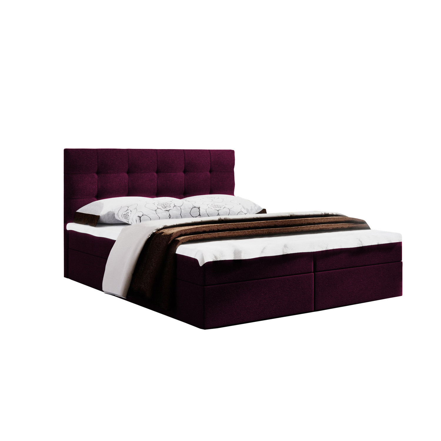 Postel 52 MISSISSIPPI 140x200 cm s úložným prostorem Vínová Signal-nabytek