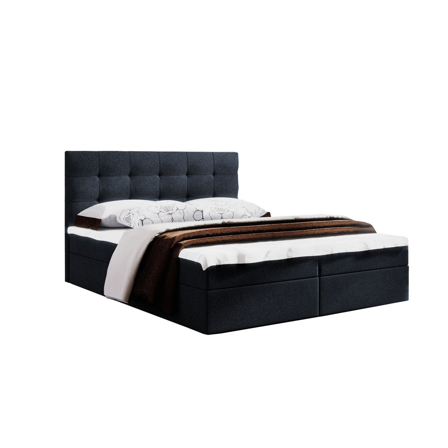 Postel 52 MISSISSIPPI 200x200 cm s úložným prostorem Tmavě modrá Signal-nabytek