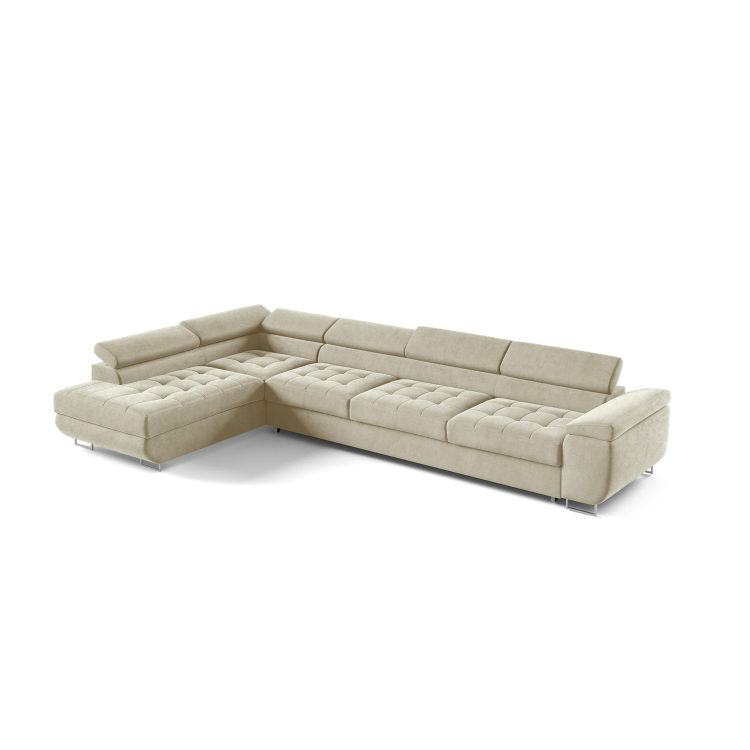 Rohová rozkládací sedací souprava BENJAMIN 155 XL Levá Šedá IV SG nabytek