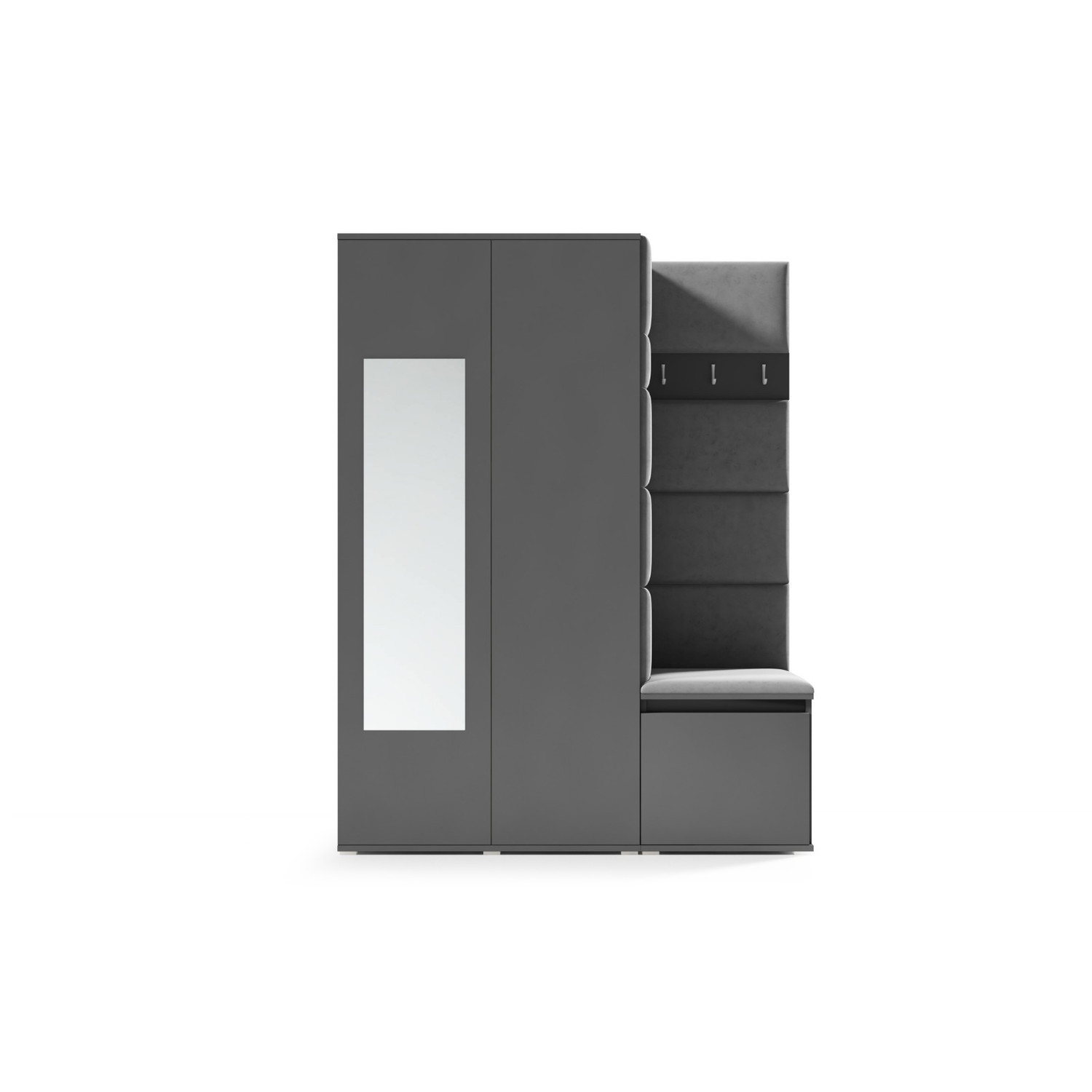 Předsíňová stěna AMI 11 Zelená Grafit Se zrcadlem Signal-nabytek