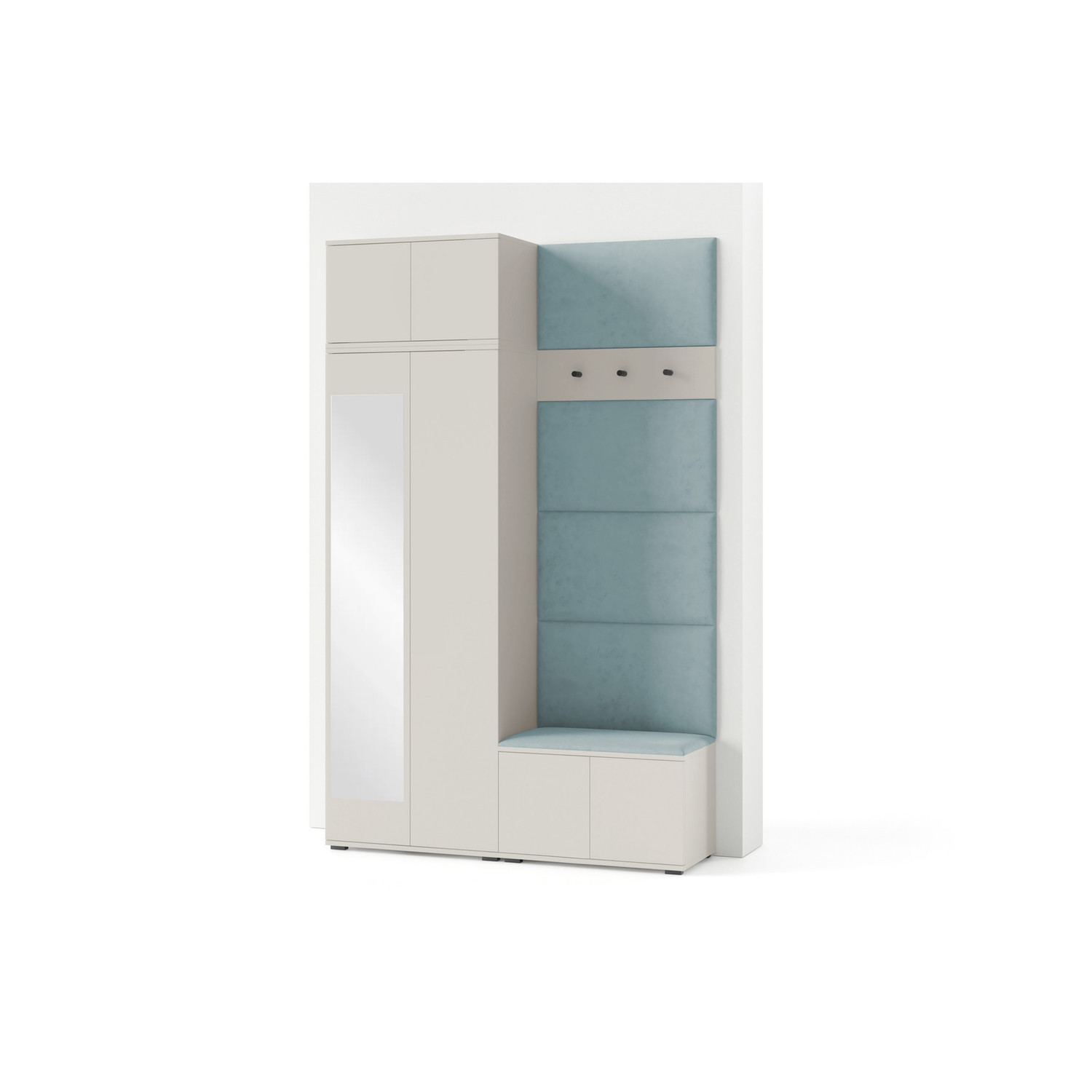 Předsíňová stěna BIANCO IV Se zrcadlem Modrá SG nabytek