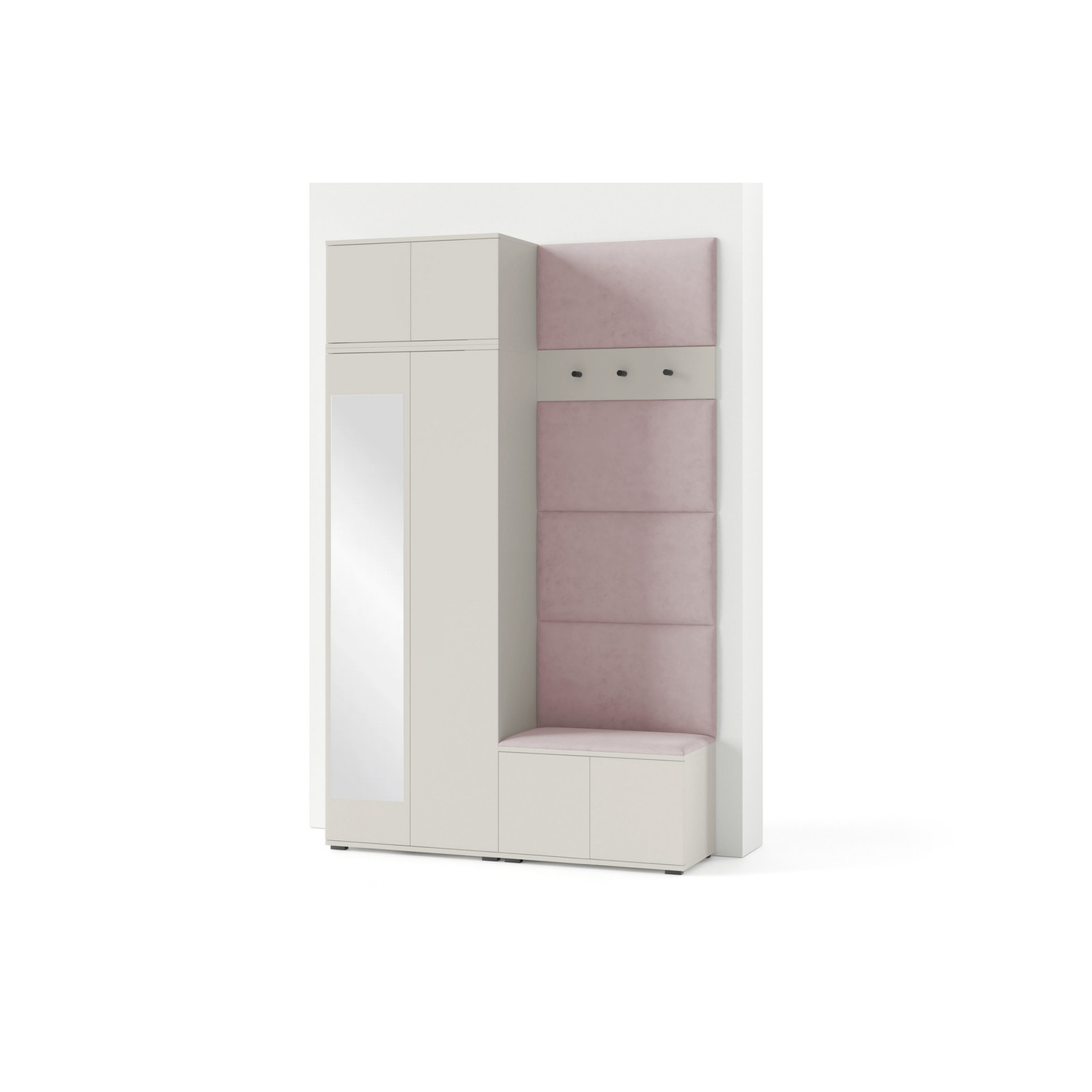 Předsíňová stěna BIANCO IV Se zrcadlem Růžová SG nabytek