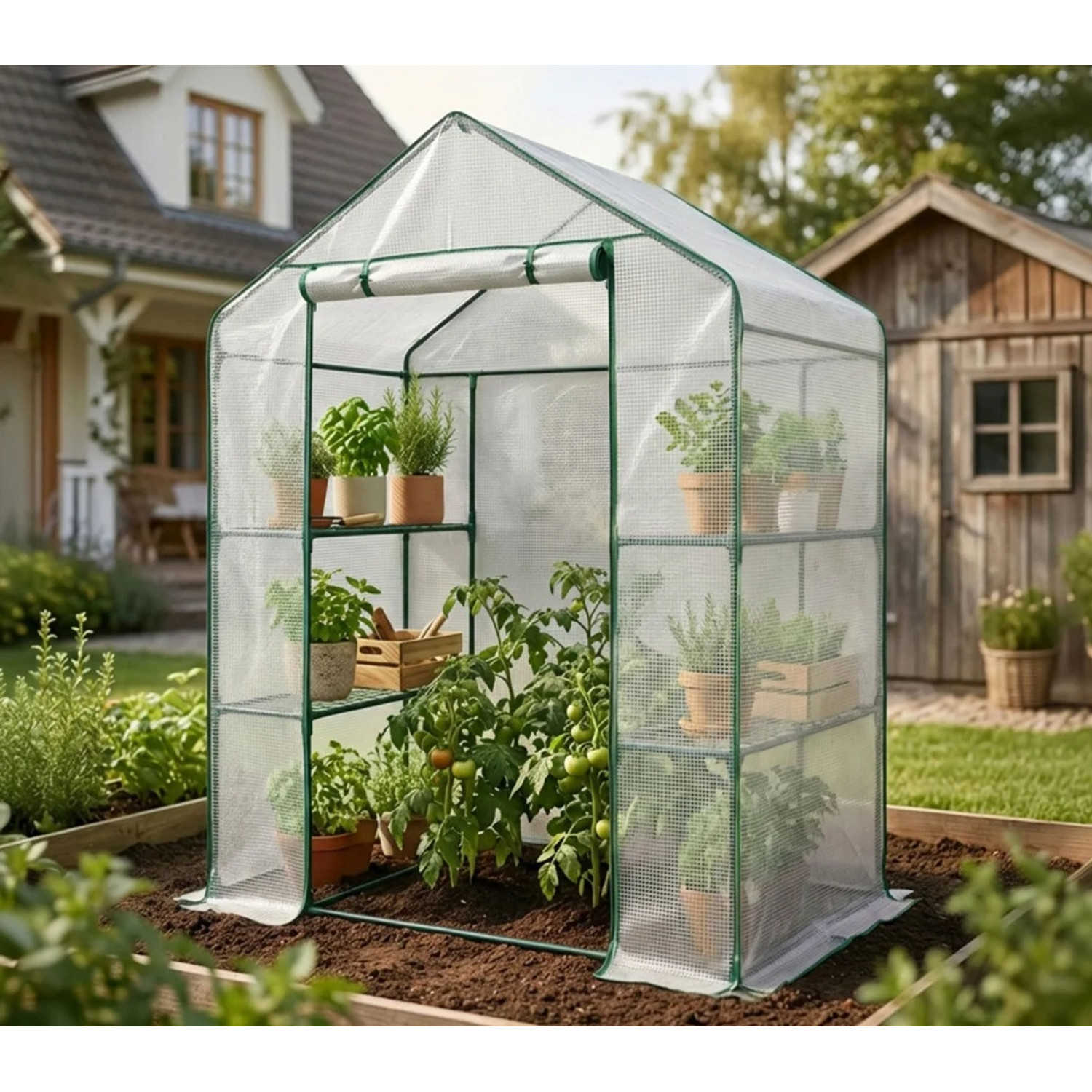 Mini skleník s policemi